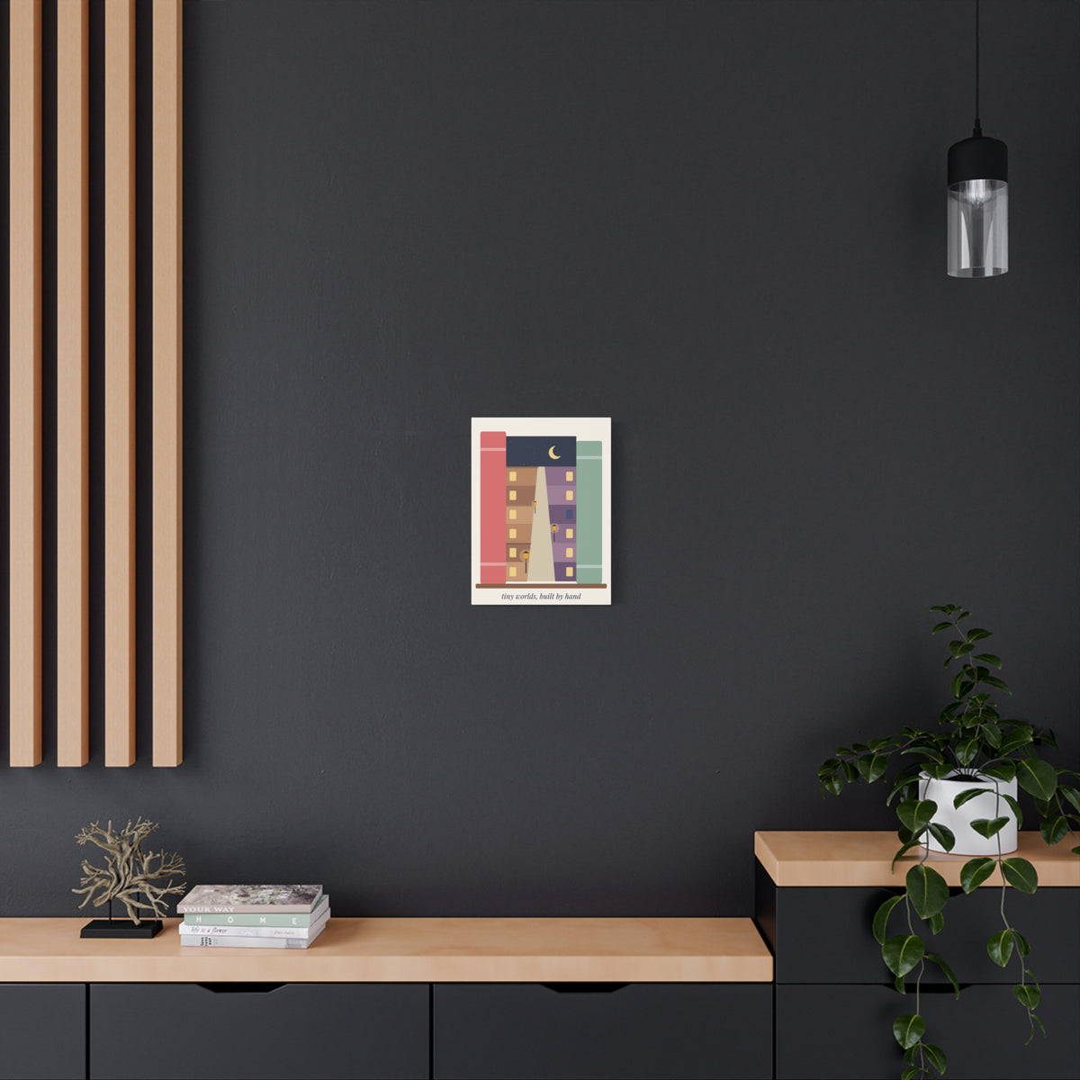 Book Nook Lane Canvas Print | Tiny Worlds, Built by Hand