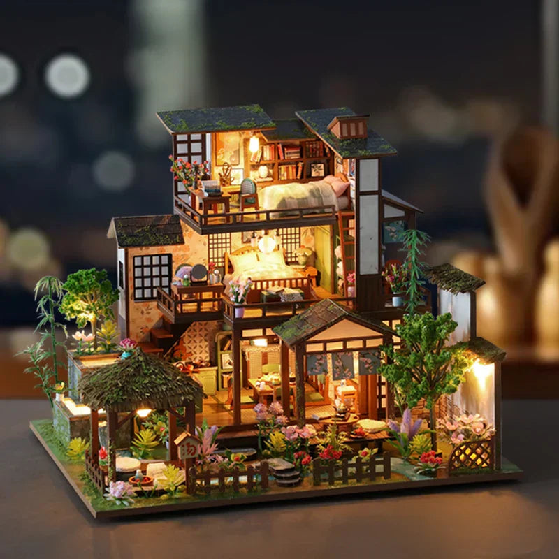 Bamboo Spring Courtyard DIY Dollhouse KitBook Nook Kit Australia