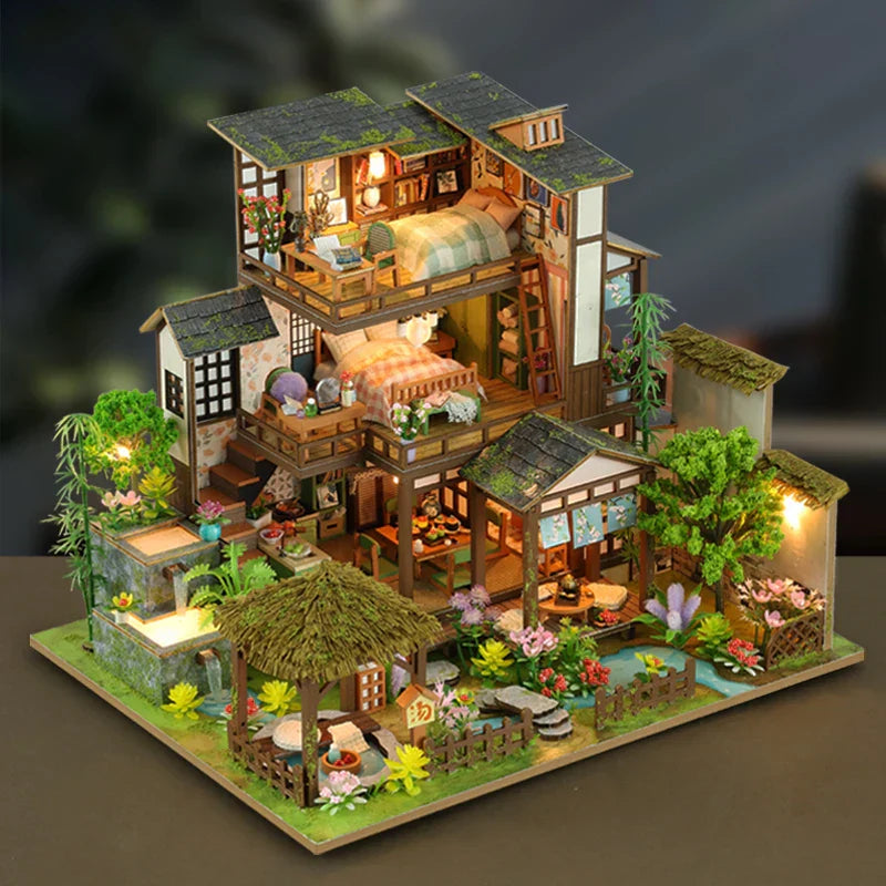 Bamboo Spring Courtyard DIY Dollhouse KitBook Nook Kit Australia