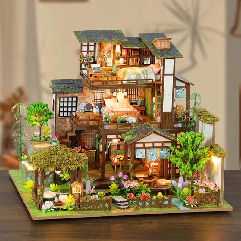 Bamboo Spring Courtyard DIY Dollhouse KitBook Nook Kit Australia