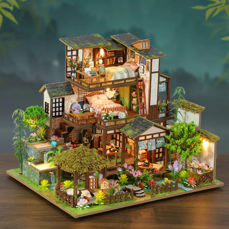 Bamboo Spring Courtyard DIY Dollhouse KitBook Nook Kit Australia
