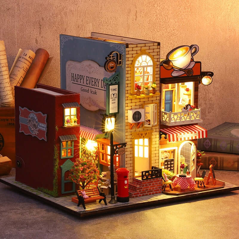 Book Villa DIY Miniature Dollhouse KitBook Nook Kit Australia