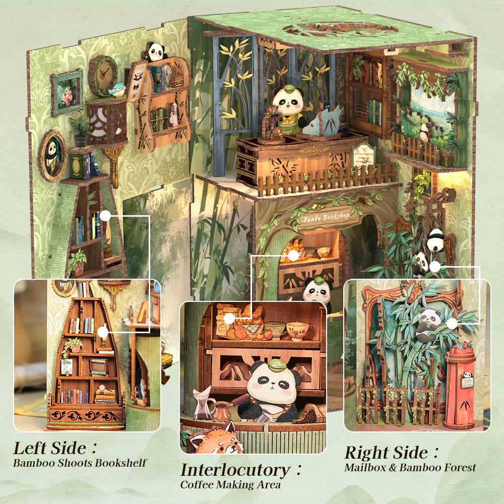 CUTEBEE Panda Bookshop DIY Book Nook KitBook Nook Kit Australia