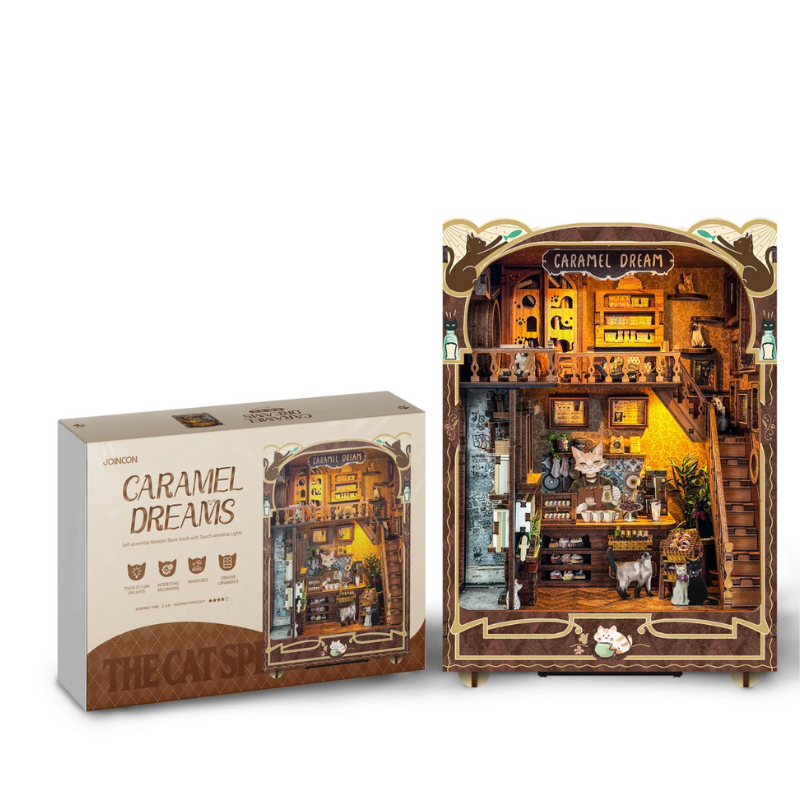 Caramel Dreams Cat Café DIY Book Nook KitBook Nook Kit Australia
