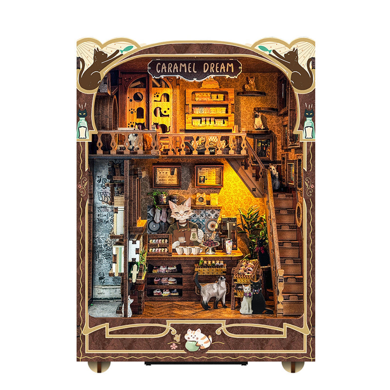 Caramel Dreams Cat Café DIY Book Nook KitBook Nook Kit Australia