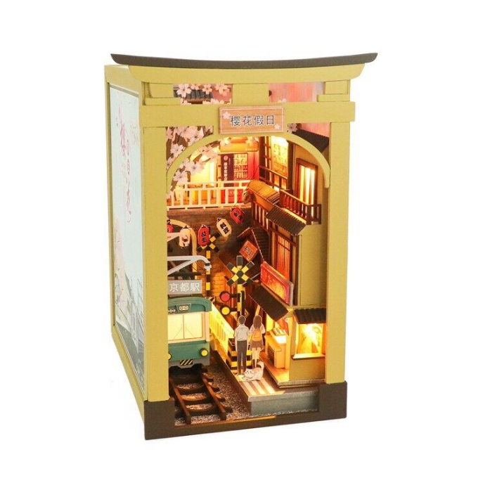 Cherry Blossom Train Station DIY Book Nook KitBook Nook Kit Australia