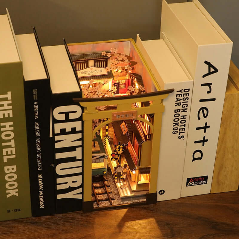 Cherry Blossom Train Station DIY Book Nook KitBook Nook Kit Australia