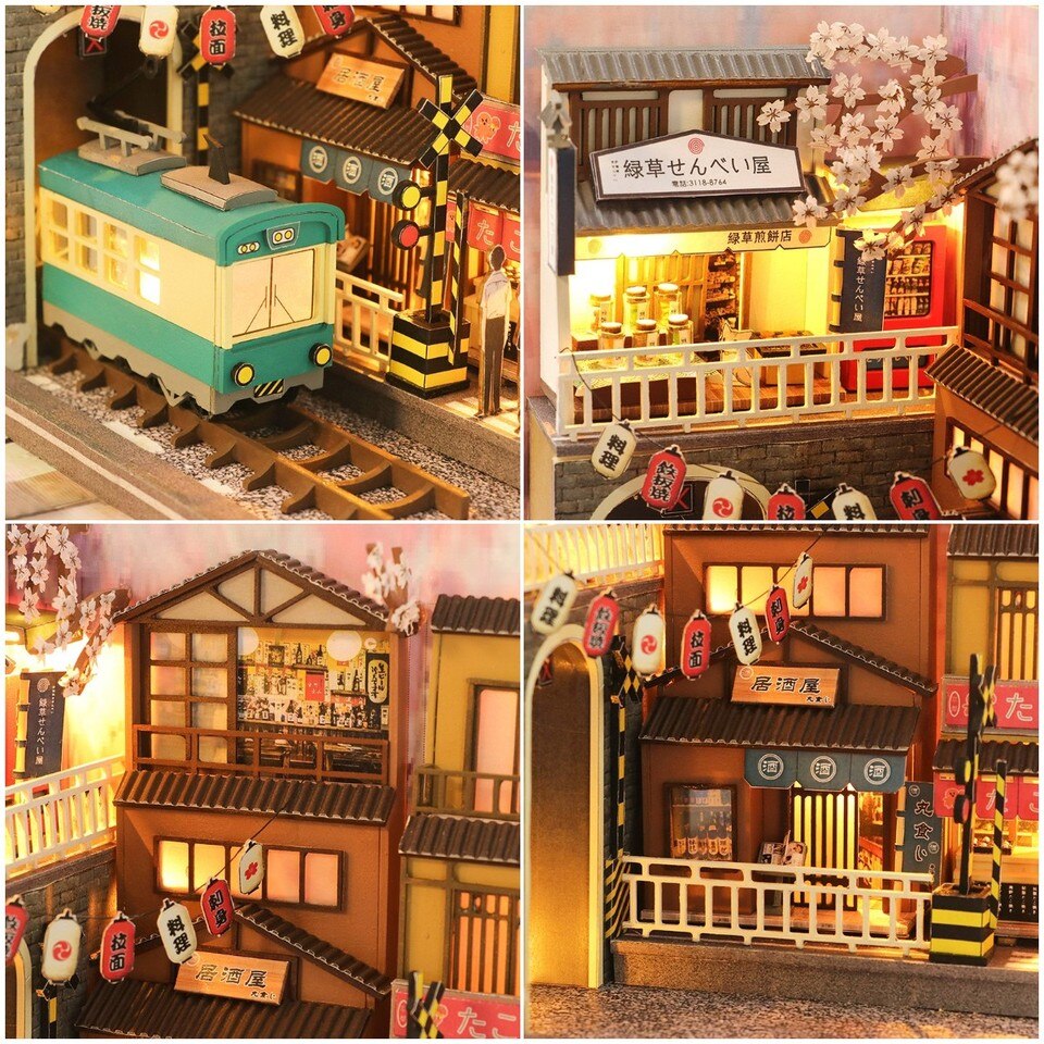 Cherry Blossom Train Station DIY Book Nook KitBook Nook Kit Australia