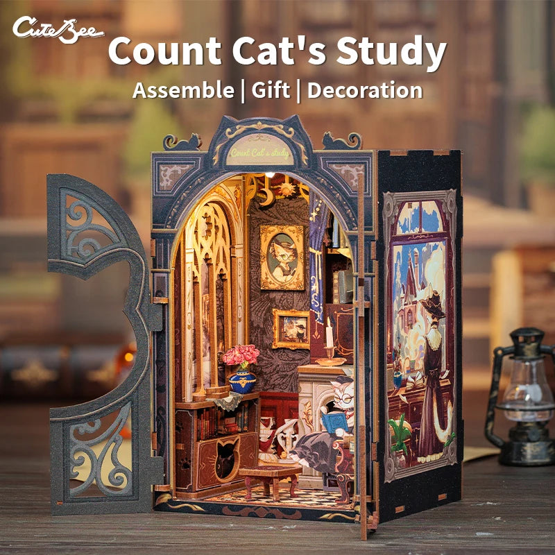 Count Cat’s Study – Wizard’s Book Nook for Magical Minds - Book Nook Kit Australia