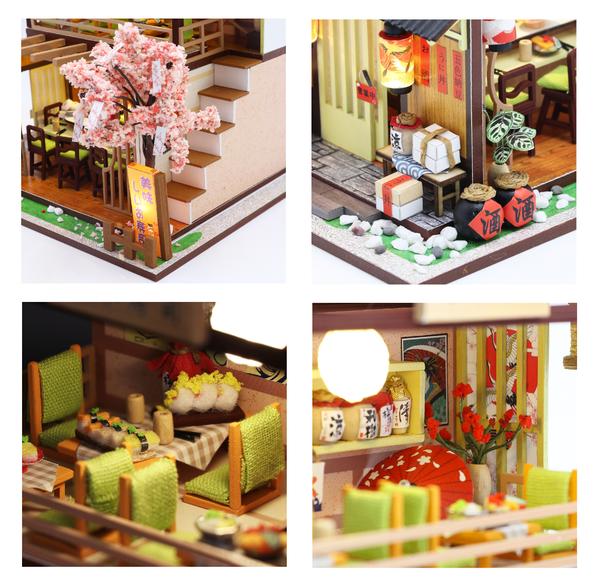 Cutebee Gibbon Sushi DIY Dollhouse KitBook Nook Kit Australia