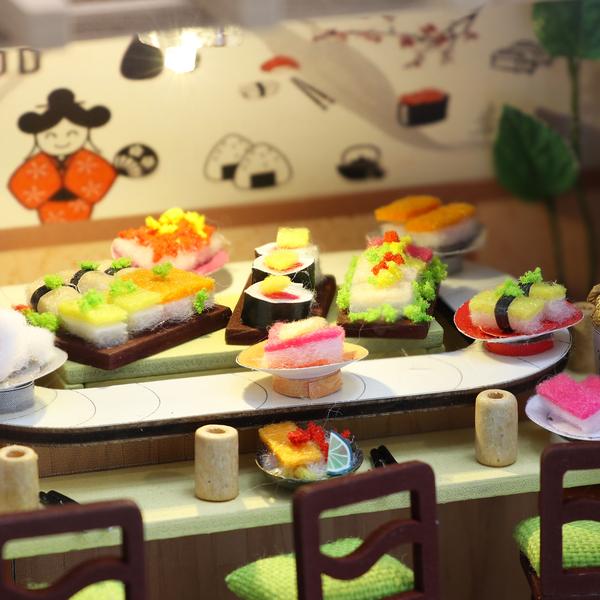 Cutebee Gibbon Sushi DIY Dollhouse KitBook Nook Kit Australia