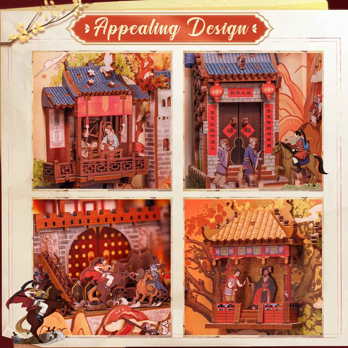 Cutebee Legend of Mulan DIY Book Nook KitBook Nook Kit Australia