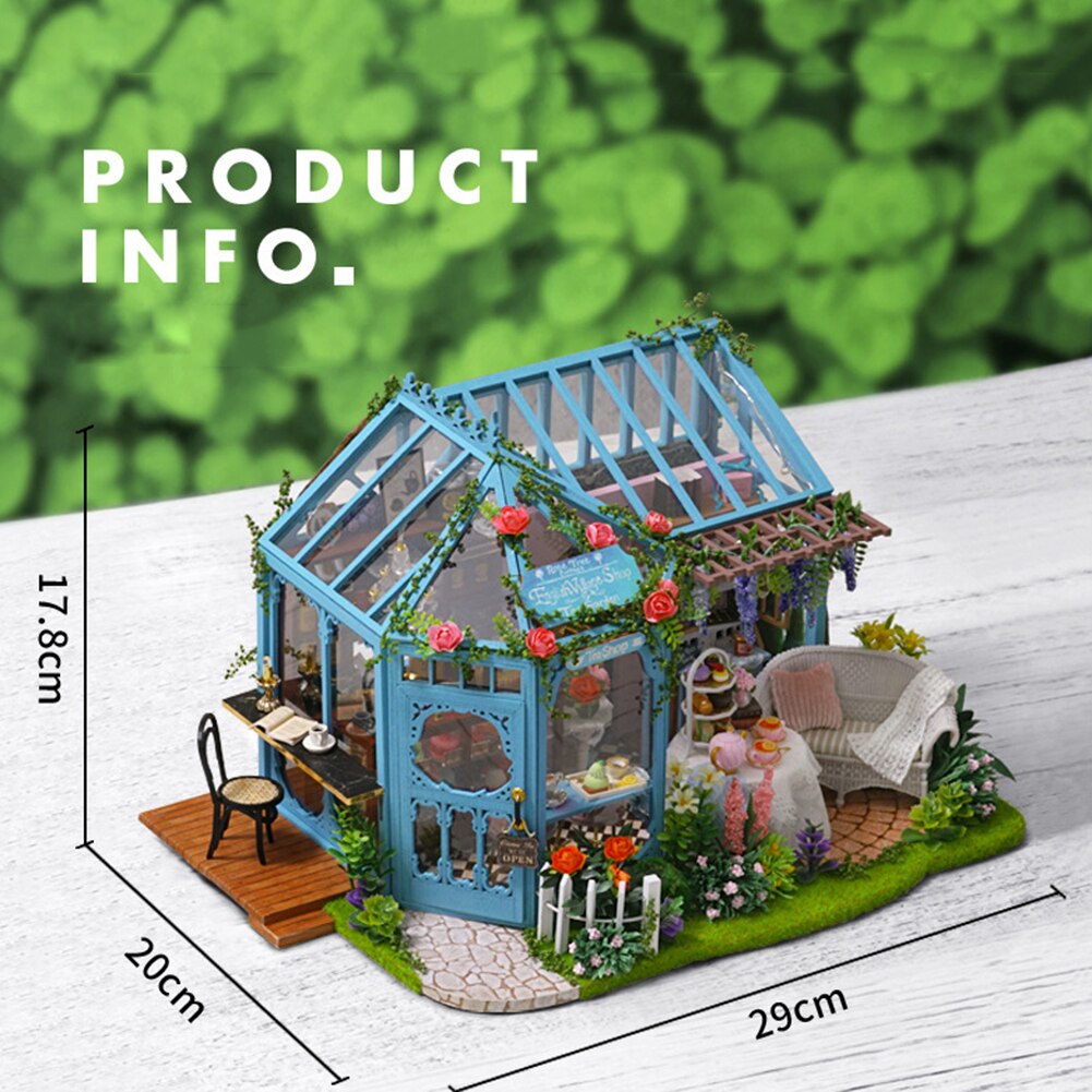 Cutebee Rose Garden Tea House DIY Dollhouse KitBook Nook Kit Australia