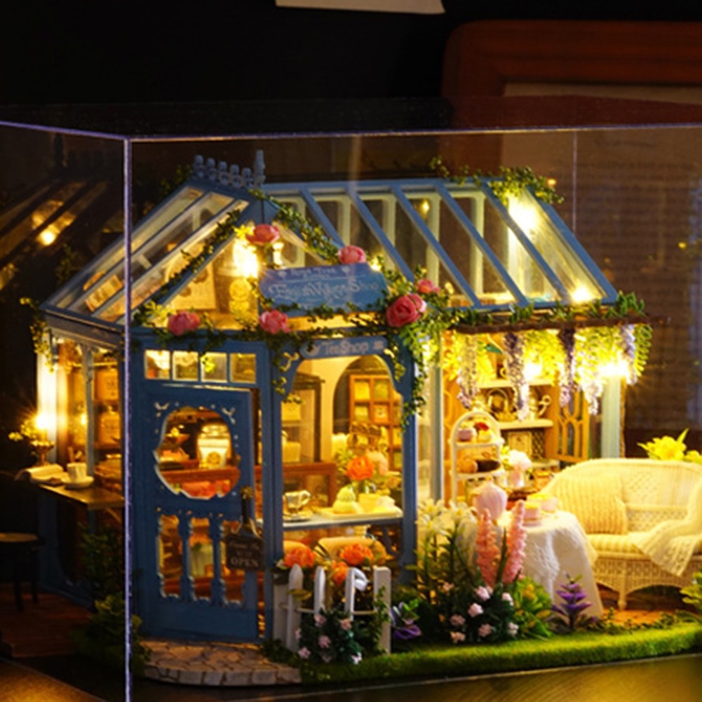 Cutebee Rose Garden Tea House DIY Dollhouse KitBook Nook Kit Australia