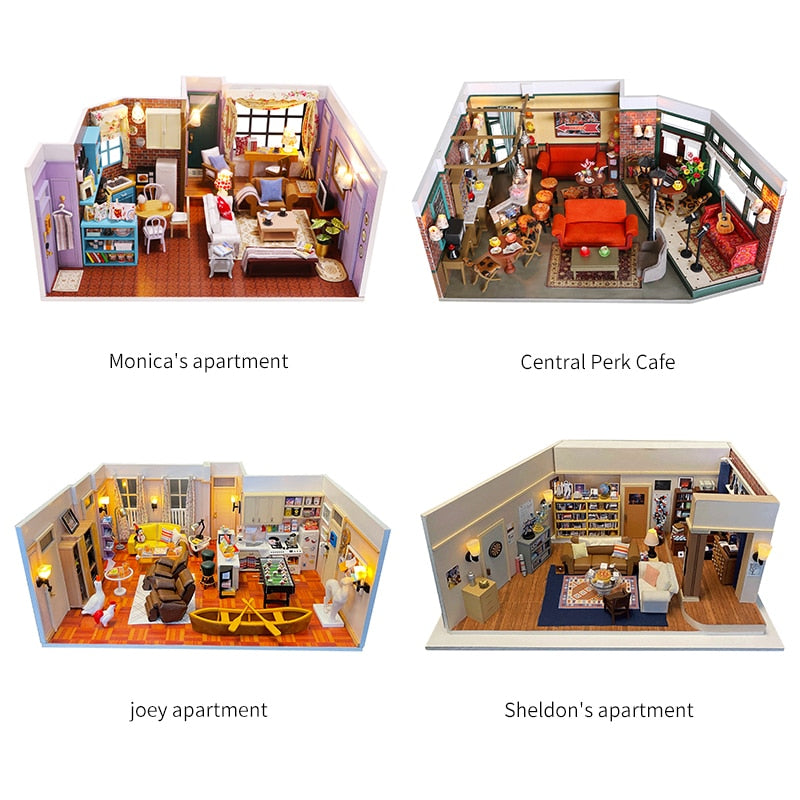 Friends Series: Joey Apartment DIY Dollhouse KitBook Nook Kit Australia