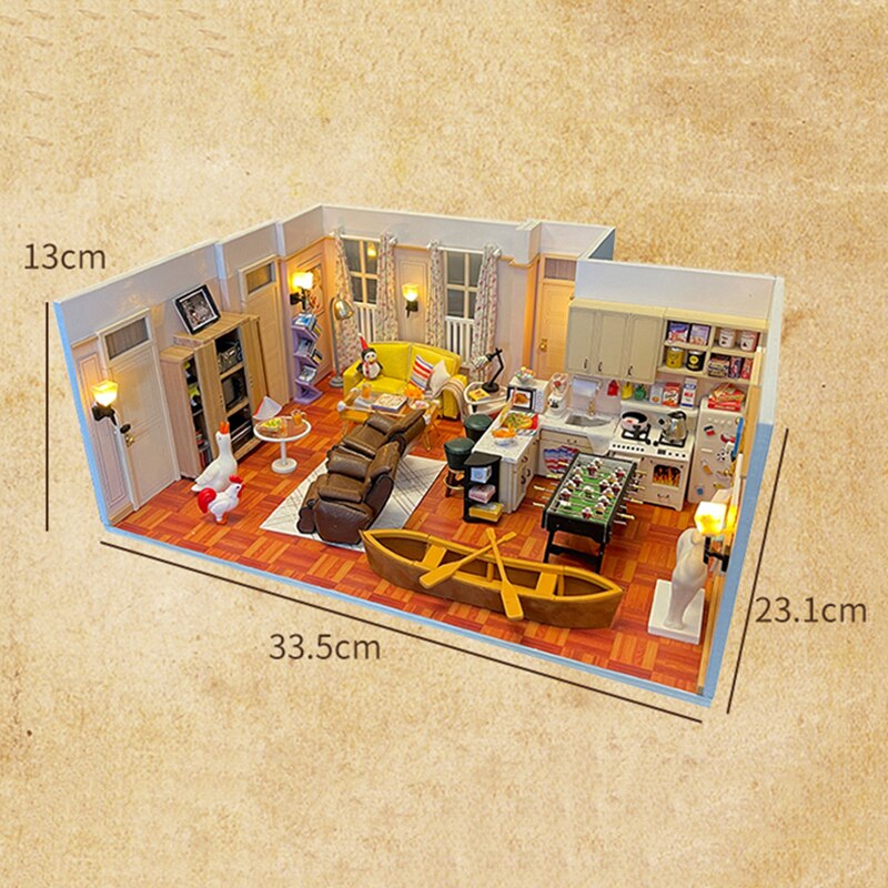 Friends Series: Joey Apartment DIY Dollhouse KitBook Nook Kit Australia