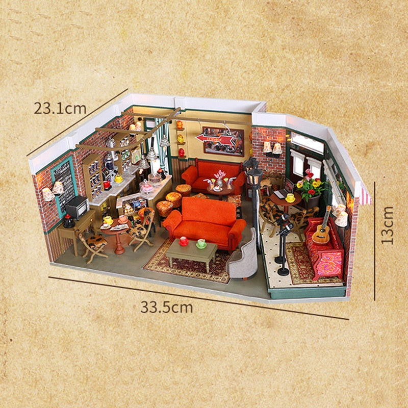 Friends Series: Joey Apartment DIY Dollhouse KitBook Nook Kit Australia