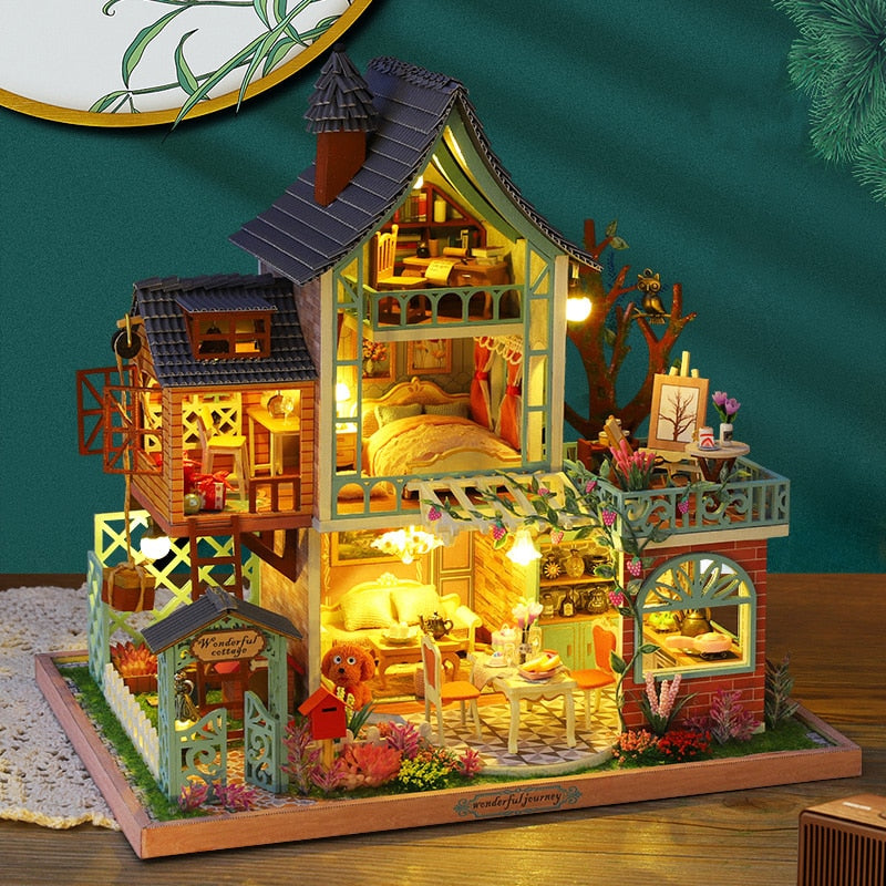 Happy Jungle Resort DIY Dollhouse KitBook Nook Kit Australia