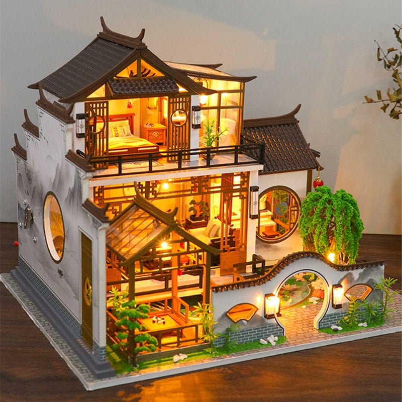 Japanese Ancient Casa DIY Dollhouse KitBook Nook Kit Australia