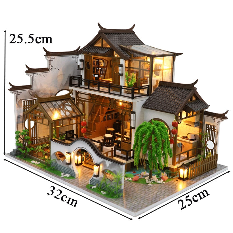 Japanese Ancient Casa DIY Dollhouse KitBook Nook Kit Australia