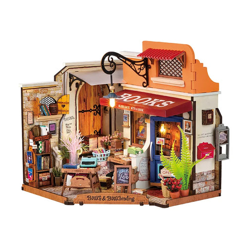 Robotime Rolife Corner Bookstore DIY Dollhouse KitBook Nook Kit Australia