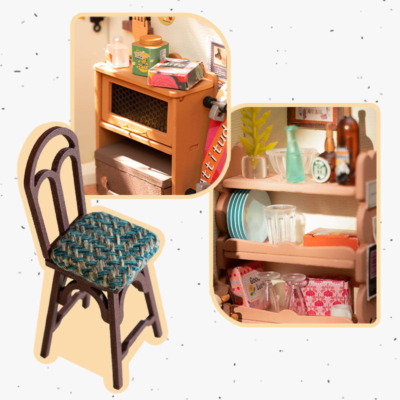 Robotime Rolife Cozy Kitchen DIY Dollhouse KitBook Nook Kit Australia