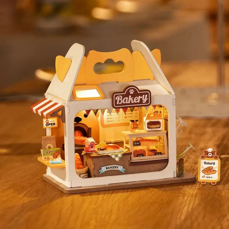Robotime Rolife Food Box Shop DIY Dollhouse KitBook Nook Kit Australia