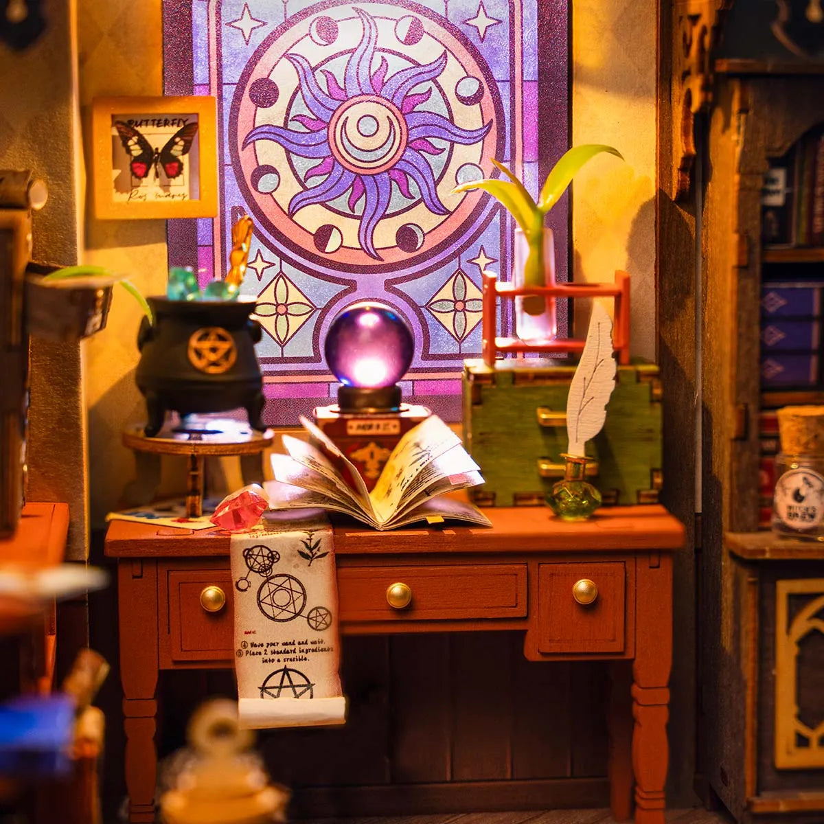 Robotime Rolife The Magic Study DIY Dollhouse KitBook Nook Kit Australia
