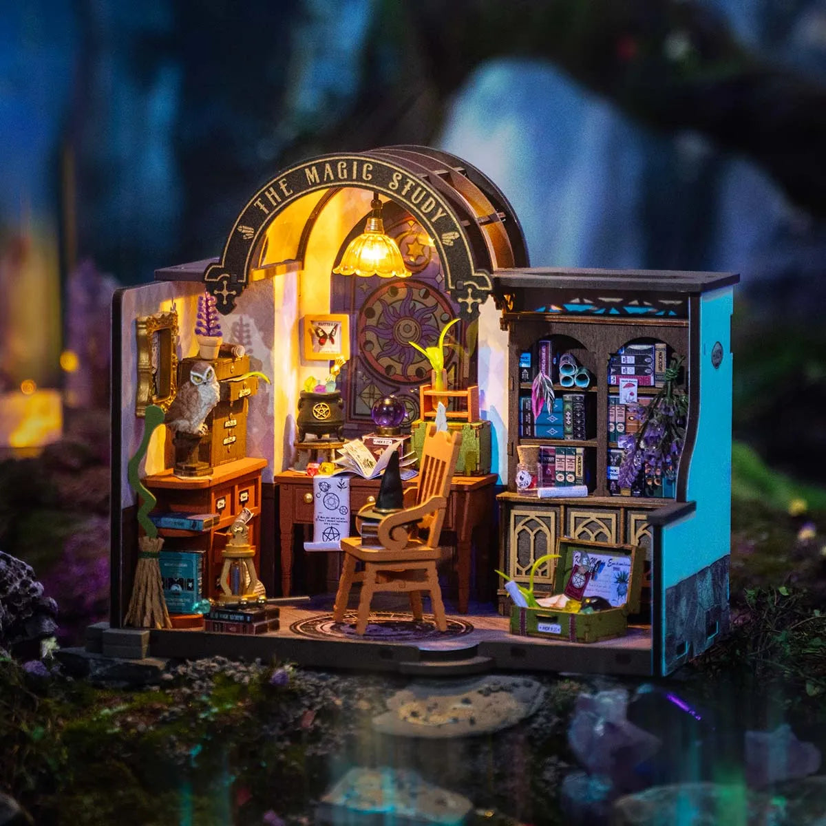 Robotime Rolife The Magic Study DIY Dollhouse KitBook Nook Kit Australia