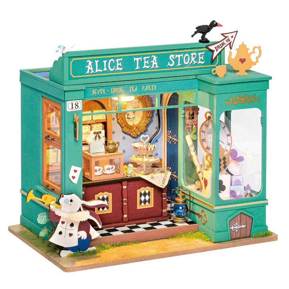 Rolife Alice's Tea Store DIY Dollhouse KitBook Nook Kit Australia
