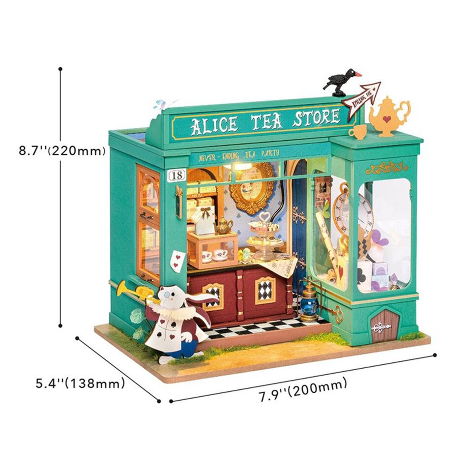 Rolife Alice's Tea Store DIY Dollhouse KitBook Nook Kit Australia