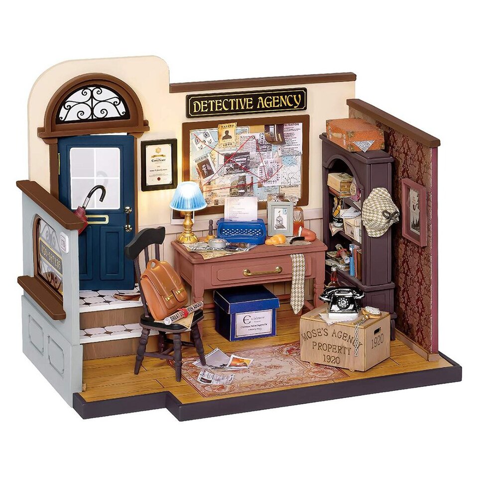 Rolife Mose's Detective Agency DIY Dollhouse KitBook Nook Kit Australia