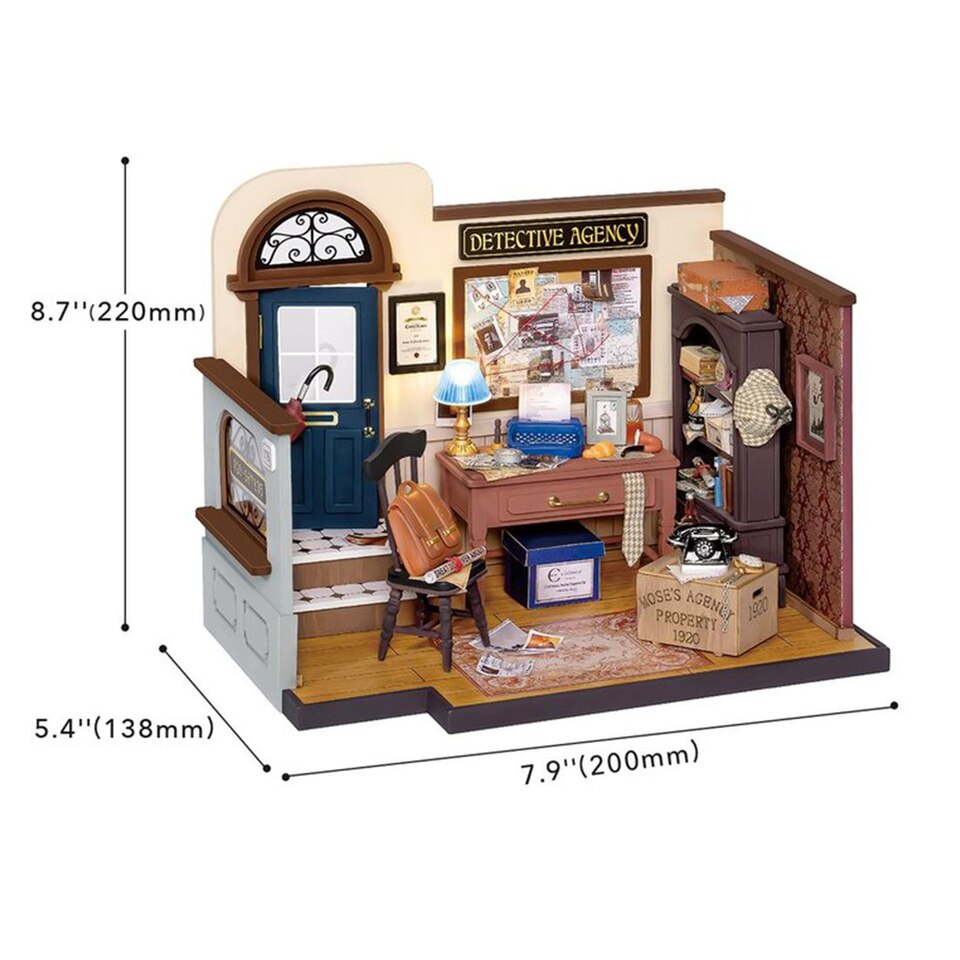 Rolife Mose's Detective Agency DIY Dollhouse KitBook Nook Kit Australia