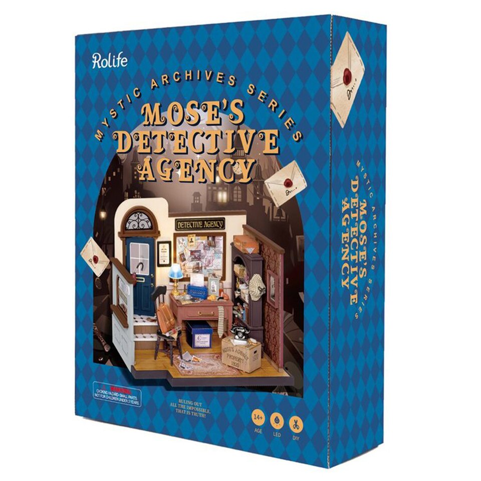 Rolife Mose's Detective Agency DIY Dollhouse KitBook Nook Kit Australia