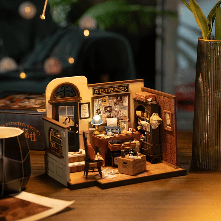 Rolife Mose's Detective Agency DIY Dollhouse KitBook Nook Kit Australia