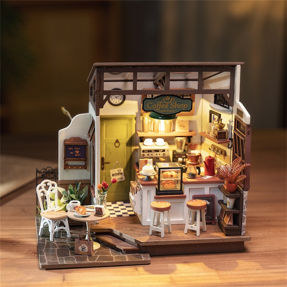 Rolife NO.17 Cafe DIY Dollhouse KitBook Nook Kit Australia