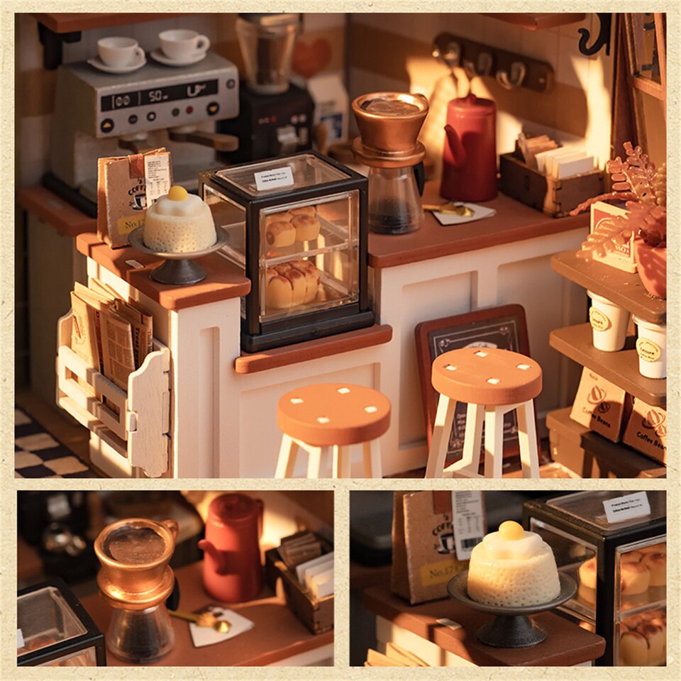 Rolife NO.17 Cafe DIY Dollhouse KitBook Nook Kit Australia