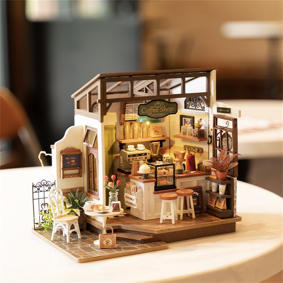 Rolife NO.17 Cafe DIY Dollhouse KitBook Nook Kit Australia