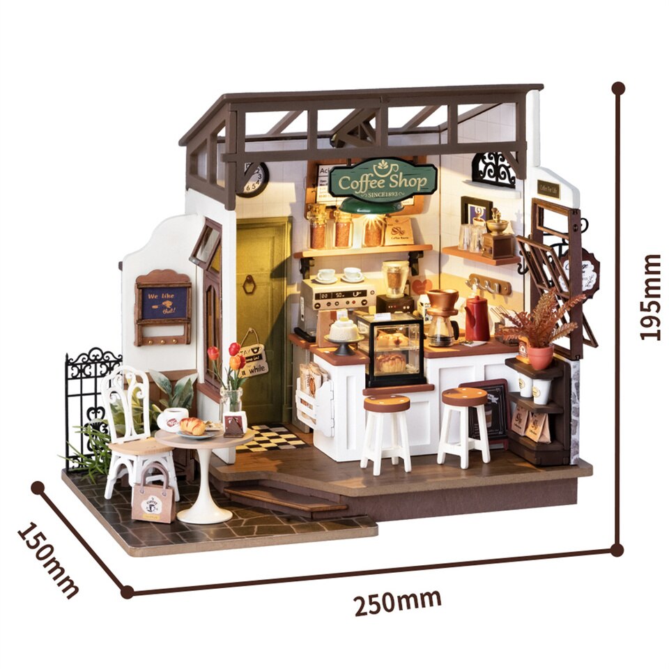 Rolife NO.17 Cafe DIY Dollhouse KitBook Nook Kit Australia