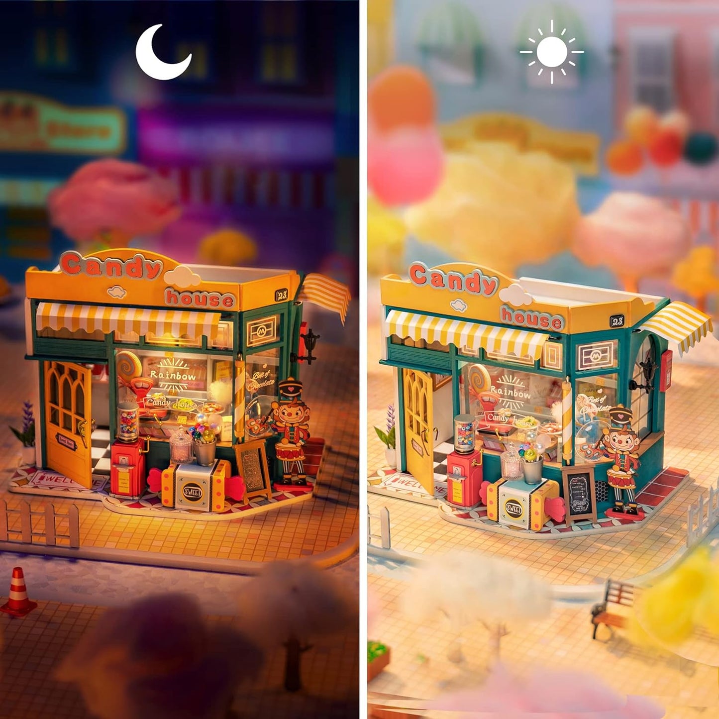 Rolife Rainbow Candy House DIY Dollhouse KitBook Nook Kit Australia