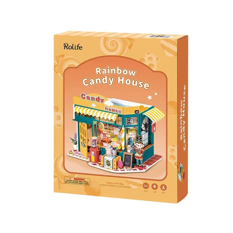 Rolife Rainbow Candy House DIY Dollhouse KitBook Nook Kit Australia