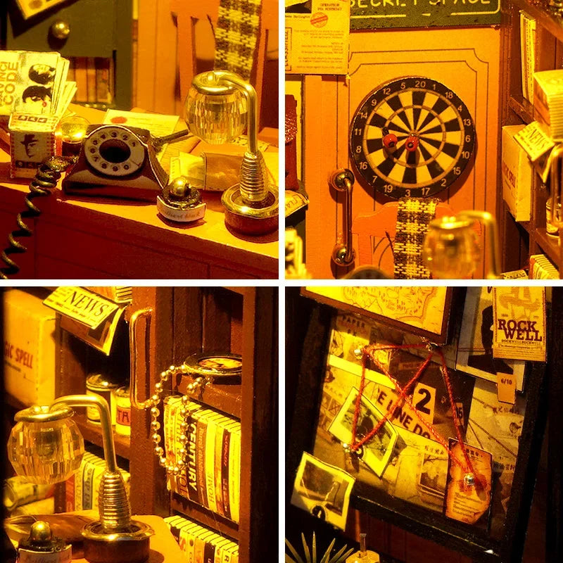 Great Detective Diary DIY book nook kit, Victorian detective study scene - view 6
