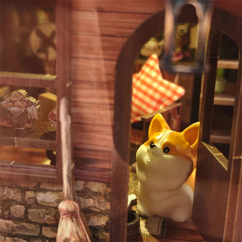 DIY Wooden Country Cottage Book Nook Shelf Insert Kits Miniature Model Kit With Lights Bookend for Friends Birthday Gifts Book Nook Kit Australia