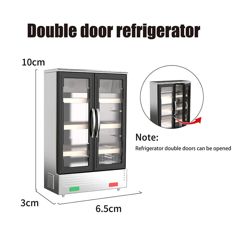 1/12 Dollhouse Simulation Refrigerator Freezer Model Miniature Ornaments Dollhouse Mini Furniture Accessories Decorative Toys Book Nook Kit Australia