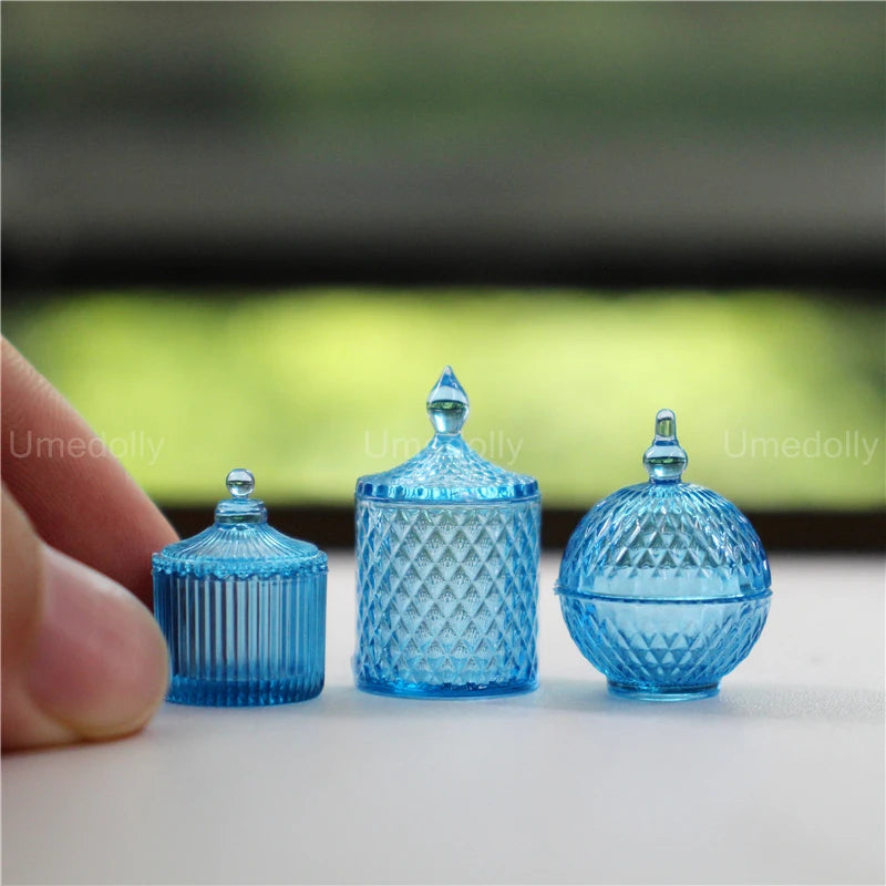 1:6 Miniature Dollhouse Glassware Set – Decanters & Cups 3 canister G