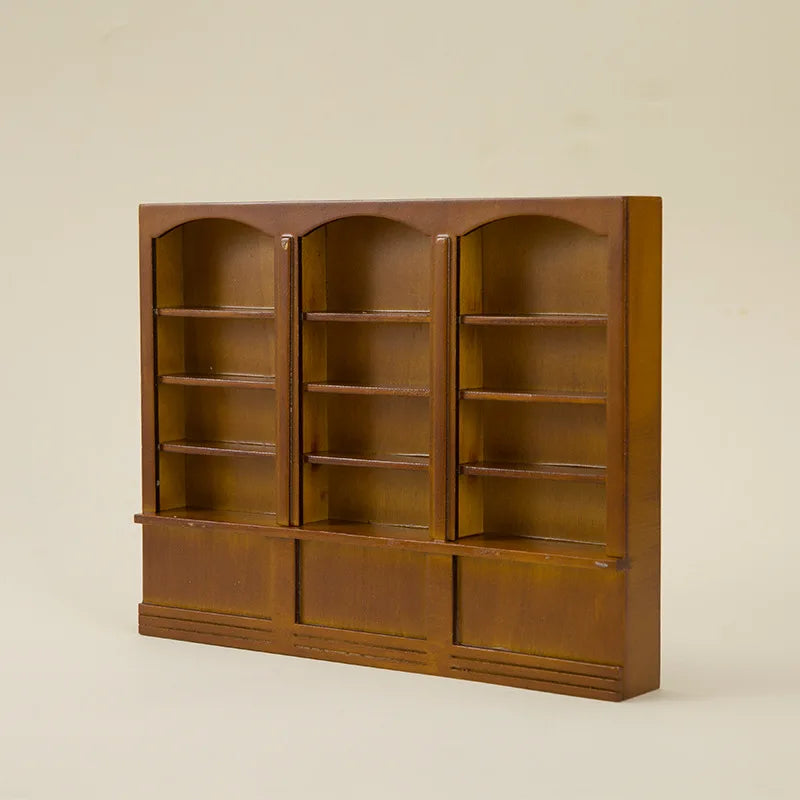 1:12 Scale Triple Bookshelf Walnut