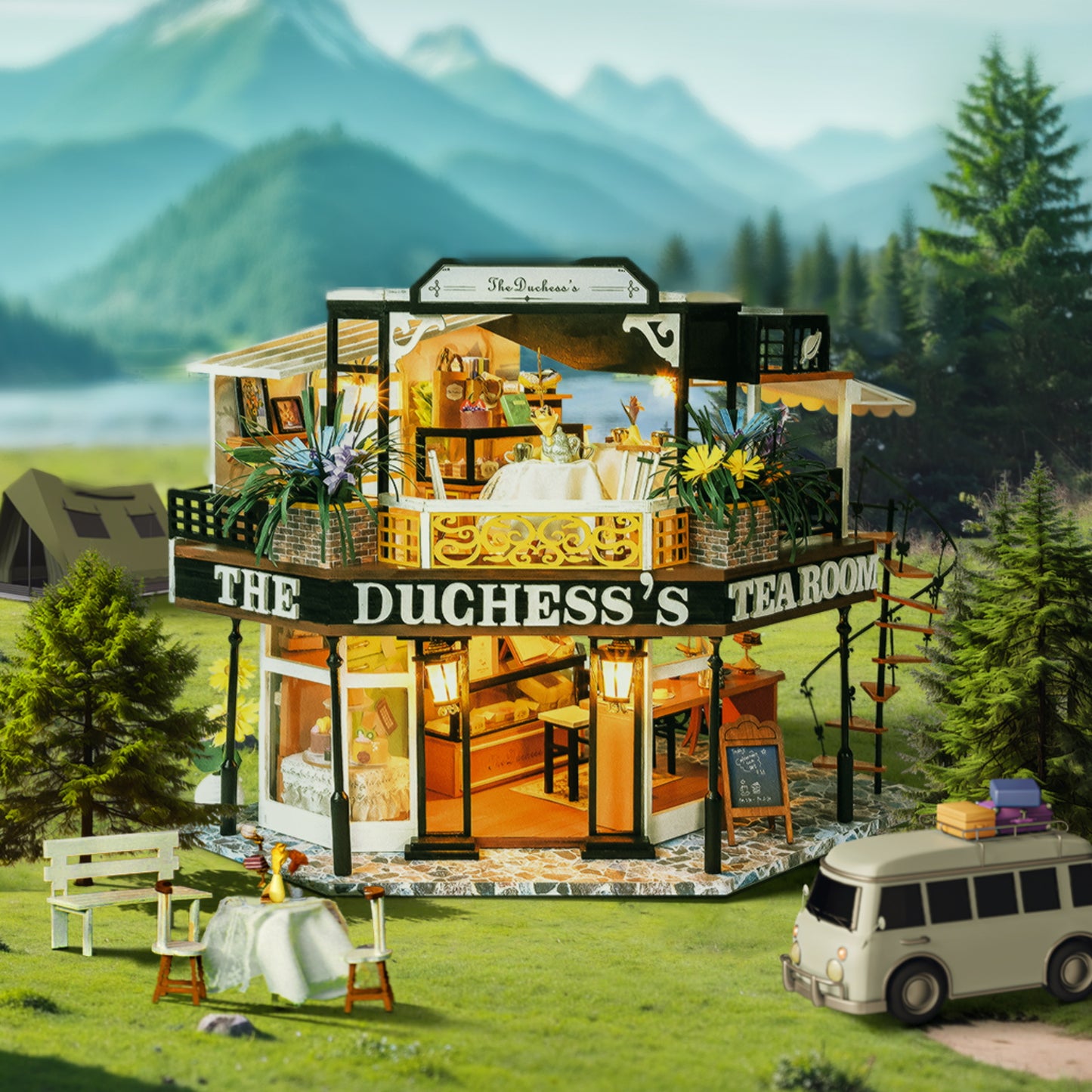 The Duchess's Tea Room DIY Dollhouse KitBook Nook Kit Australia