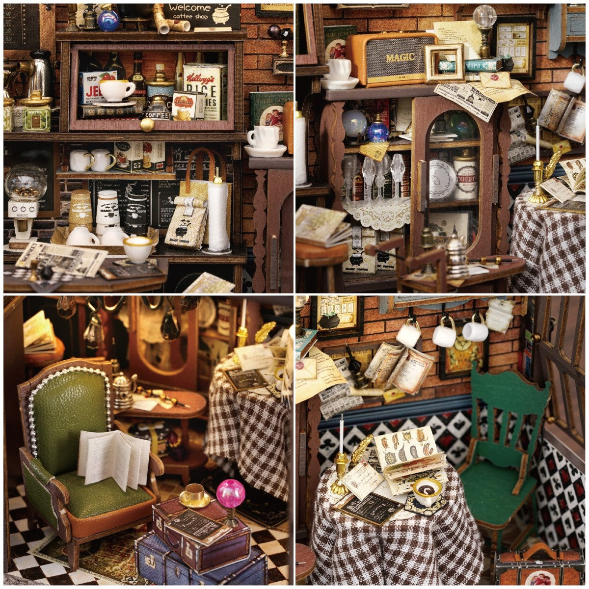 Vintage Coffee Shop DIY Dollhouse KitBook Nook Kit Australia