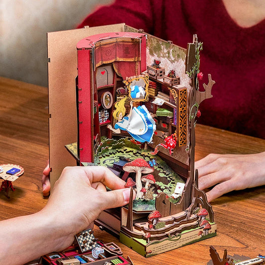 Rolife Alice in Wonderland inspired book nook kit
