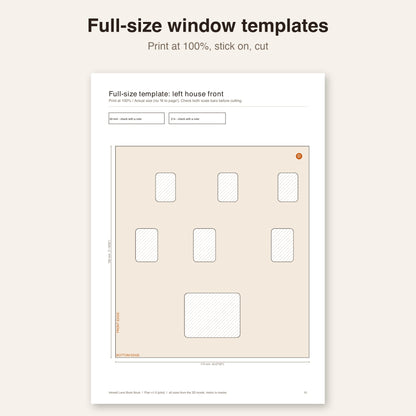 Full-size window template page from the plan
